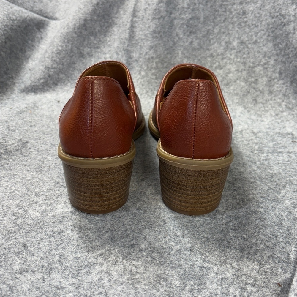 Cynthia Rowley red  Brown Eddie Leather slide on heel boot Shoes size 6 - Picture 3 of 11